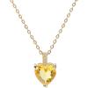Heart Birthstone Necklace for Women, 14K Gold Plated Birthstone Pendant Necklace Cubic Zirconia Diamond Necklace Dainty Gold Necklace Birthday Gifts for Women Girls(11. November(Citrine))