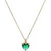 Heart Birthstone Necklace for Women, 14K Gold Plated Birthstone Pendant Necklace Cubic Zirconia Diamond Necklace Dainty Gold Necklace Birthday Gifts for Women Girls(05. May(Emerald))