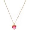 Heart Birthstone Necklace for Women, 14K Gold Plated Birthstone Pendant Necklace Cubic Zirconia Diamond Necklace Dainty Gold Necklace Birthday Gifts for Women Girls(07. July(Ruby))