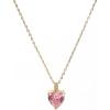 Heart Birthstone Necklace for Women, 14K Gold Plated Birthstone Pendant Necklace Cubic Zirconia Diamond Necklace Dainty Gold Necklace Birthday Gifts for Women Girls(10. October(Pink Tourmaline))