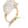 Raw Crystal Rings for Women 14k Gold Plated Adjustable Natural Stone Ring Irregular Wire Wrapped Rings Gold Gemstone Rings Crystal Jewelry Gifts Healing Crystal Rings for Women(clear quartz)