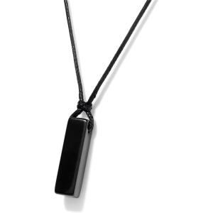 Crystal Necklaces for Women Gemstone Pendant Necklace Adjustable Handmade Black Rope Natural Stone Spiritual Necklace Energy Crystals and Healing Stones Necklace for Men(black obsidian)
