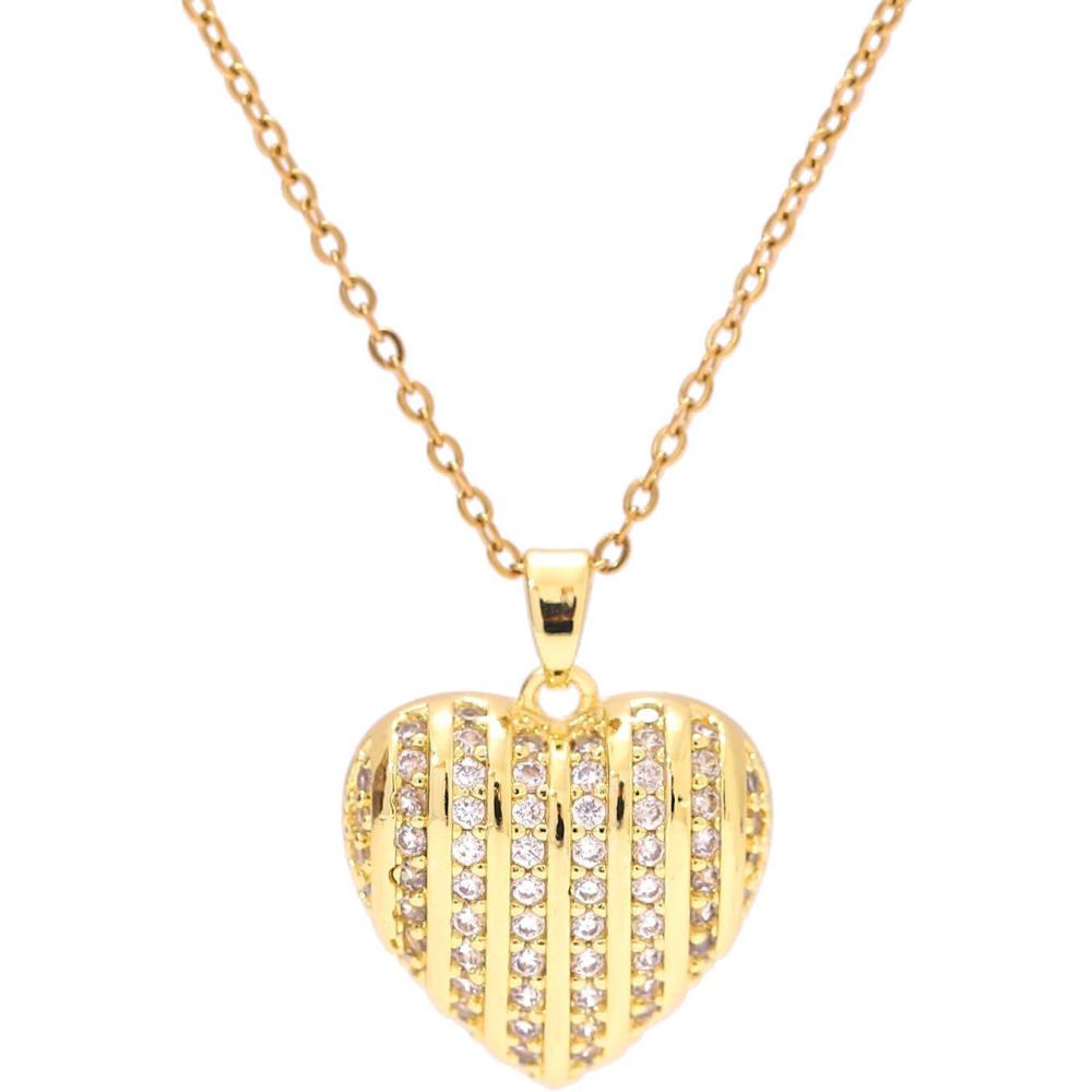 image:imageLit Wall Gold Pendant Necklace for Women 18K Gold Plated Dainty Gold Necklace for Women Jewelry Gift for HerCZ Heart 3