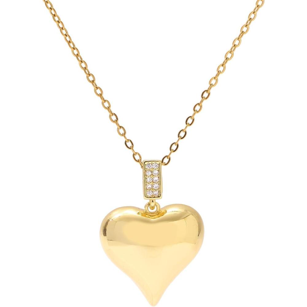 image:imageLit Wall Gold Pendant Necklace for Women 18K Gold Plated Dainty Gold Necklace for Women Jewelry Gift for HerGlossy Heart 5