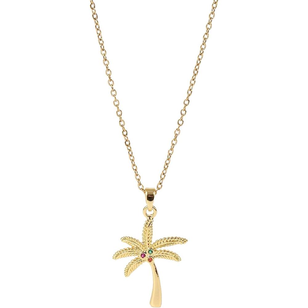 image:imageLit Wall Gold Pendant Necklace for Women 18K Gold Plated Dainty Gold Necklace for Women Jewelry Gift for HerPalm Tree
