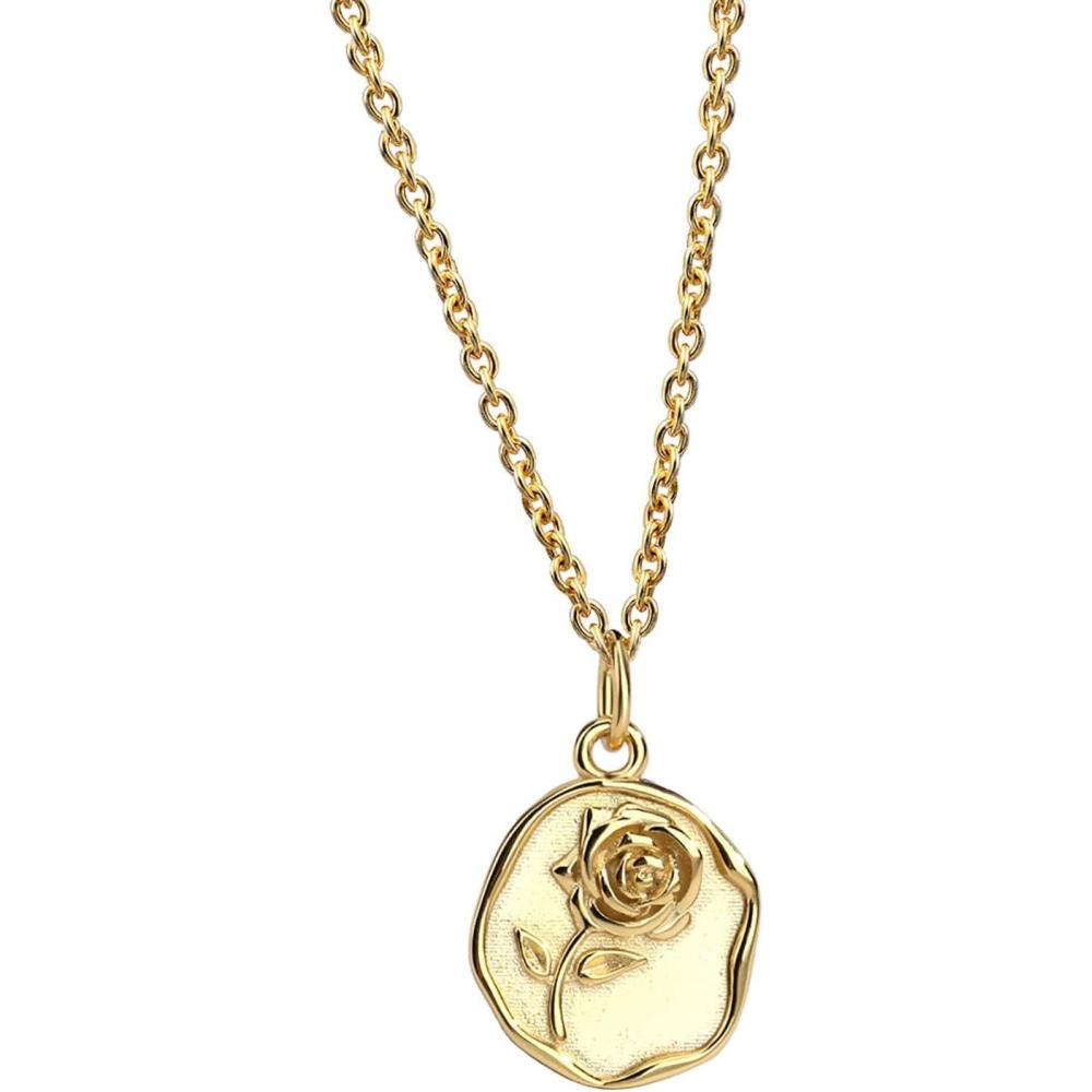 image:imageLit Wall Gold Pendant Necklace for Women 18K Gold Plated Dainty Gold Necklace for Women Jewelry Gift for HerRose