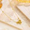 Lit Wall Gold Pendant Necklace for Women 18K Gold Plated Dainty Gold Necklace for Women, Jewelry Gift for Her(Bow)