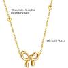 Lit Wall Gold Pendant Necklace for Women 18K Gold Plated Dainty Gold Necklace for Women, Jewelry Gift for Her(Bow)