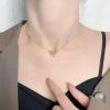Lit Wall Gold Pendant Necklace for Women 18K Gold Plated Dainty Gold Necklace for Women, Jewelry Gift for Her(Bow)