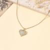 Lit Wall Gold Pendant Necklace for Women 18K Gold Plated Dainty Gold Necklace for Women, Jewelry Gift for Her(CZ Heart 1)