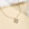 Lit Wall Gold Pendant Necklace for Women 18K Gold Plated Dainty Gold Necklace for Women, Jewelry Gift for Her(CZ Heart 1)