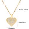 Lit Wall Gold Pendant Necklace for Women 18K Gold Plated Dainty Gold Necklace for Women, Jewelry Gift for Her(CZ Heart 1)