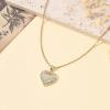 Lit Wall Gold Pendant Necklace for Women 18K Gold Plated Dainty Gold Necklace for Women, Jewelry Gift for Her(CZ Heart 2)