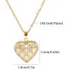 Lit Wall Gold Pendant Necklace for Women 18K Gold Plated Dainty Gold Necklace for Women, Jewelry Gift for Her(CZ Heart 2)