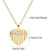 Lit Wall Gold Pendant Necklace for Women 18K Gold Plated Dainty Gold Necklace for Women, Jewelry Gift for Her(CZ Heart 3)