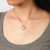 Lit Wall Gold Pendant Necklace for Women 18K Gold Plated Dainty Gold Necklace for Women, Jewelry Gift for Her(CZ Heart 3)