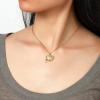 Lit Wall Gold Pendant Necklace for Women 18K Gold Plated Dainty Gold Necklace for Women, Jewelry Gift for Her(CZ Heart 4)