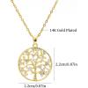 Lit Wall Gold Pendant Necklace for Women 18K Gold Plated Dainty Gold Necklace for Women, Jewelry Gift for Her(CZ Tree of Life)