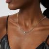 Lit Wall Gold Pendant Necklace for Women 18K Gold Plated Dainty Gold Necklace for Women, Jewelry Gift for Her(Emerald Pendant)