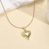 Lit Wall Gold Pendant Necklace for Women 18K Gold Plated Dainty Gold Necklace for Women, Jewelry Gift for Her(Glossy Heart 5)