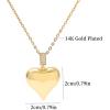 Lit Wall Gold Pendant Necklace for Women 18K Gold Plated Dainty Gold Necklace for Women, Jewelry Gift for Her(Glossy Heart 5)