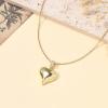 Lit Wall Gold Pendant Necklace for Women 18K Gold Plated Dainty Gold Necklace for Women, Jewelry Gift for Her(Glossy Heart 5)
