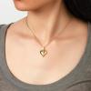 Lit Wall Gold Pendant Necklace for Women 18K Gold Plated Dainty Gold Necklace for Women, Jewelry Gift for Her(Glossy Heart 5)