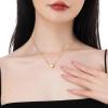 Lit Wall Gold Pendant Necklace for Women 18K Gold Plated Dainty Gold Necklace for Women, Jewelry Gift for Her(Heart)