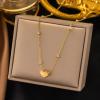 Lit Wall Gold Pendant Necklace for Women 18K Gold Plated Dainty Gold Necklace for Women, Jewelry Gift for Her(Heart)