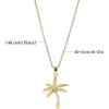 Lit Wall Gold Pendant Necklace for Women 18K Gold Plated Dainty Gold Necklace for Women, Jewelry Gift for Her(Palm Tree)