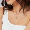 Lit Wall Gold Pendant Necklace for Women 18K Gold Plated Dainty Gold Necklace for Women, Jewelry Gift for Her(Rose)