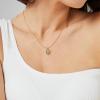 Lit Wall Gold Pendant Necklace for Women 18K Gold Plated Dainty Gold Necklace for Women, Jewelry Gift for Her(Rose)
