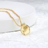 Lit Wall Gold Pendant Necklace for Women 18K Gold Plated Dainty Gold Necklace for Women, Jewelry Gift for Her(Rose)