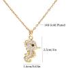 Lit Wall Gold Pendant Necklace for Women 18K Gold Plated Dainty Gold Necklace for Women, Jewelry Gift for Her(Seahorse)