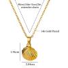 Lit Wall Gold Pendant Necklace for Women 18K Gold Plated Dainty Gold Necklace for Women, Jewelry Gift for Her(Seashell)