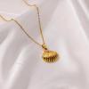 Lit Wall Gold Pendant Necklace for Women 18K Gold Plated Dainty Gold Necklace for Women, Jewelry Gift for Her(Seashell)