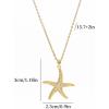 Lit Wall Gold Pendant Necklace for Women 18K Gold Plated Dainty Gold Necklace for Women, Jewelry Gift for Her(Starfish)