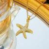 Lit Wall Gold Pendant Necklace for Women 18K Gold Plated Dainty Gold Necklace for Women, Jewelry Gift for Her(Starfish)