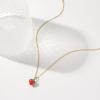 Lit Wall Gold Pendant Necklace for Women 18K Gold Plated Dainty Gold Necklace for Women, Jewelry Gift for Her(Strawberry)