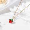 Lit Wall Gold Pendant Necklace for Women 18K Gold Plated Dainty Gold Necklace for Women, Jewelry Gift for Her(Strawberry)