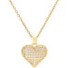 Lit Wall Gold Pendant Necklace for Women 18K Gold Plated Dainty Gold Necklace for Women, Jewelry Gift for Her(CZ Heart 1)