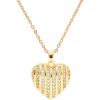 Lit Wall Gold Pendant Necklace for Women 18K Gold Plated Dainty Gold Necklace for Women, Jewelry Gift for Her(CZ Heart 3)