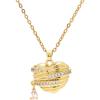 Lit Wall Gold Pendant Necklace for Women 18K Gold Plated Dainty Gold Necklace for Women, Jewelry Gift for Her(CZ Heart 4)