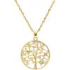 Lit Wall Gold Pendant Necklace for Women 18K Gold Plated Dainty Gold Necklace for Women, Jewelry Gift for Her(CZ Tree of Life)
