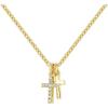 Lit Wall Gold Pendant Necklace for Women 18K Gold Plated Dainty Gold Necklace for Women, Jewelry Gift for Her(Double Cross)