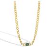 Lit Wall Gold Pendant Necklace for Women 18K Gold Plated Dainty Gold Necklace for Women, Jewelry Gift for Her(Emerald Pendant)