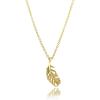 Lit Wall Gold Pendant Necklace for Women 18K Gold Plated Dainty Gold Necklace for Women, Jewelry Gift for Her(Feather)