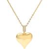 Lit Wall Gold Pendant Necklace for Women 18K Gold Plated Dainty Gold Necklace for Women, Jewelry Gift for Her(Glossy Heart 5)