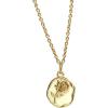 Lit Wall Gold Pendant Necklace for Women 18K Gold Plated Dainty Gold Necklace for Women, Jewelry Gift for Her(Rose)