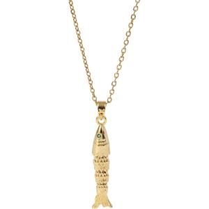 Lit Wall Gold Pendant Necklace for Women 18K Gold Plated Dainty Gold Necklace for Women, Jewelry Gift for Her(Fish)